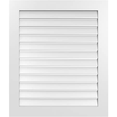 Ekena Millwork Vertical Surface Mount PVC Gable Vent: Functional, w/ 3-1/2"W x 1"P Standard Frame, 34"W x 40"H GVPVE34X4001SF